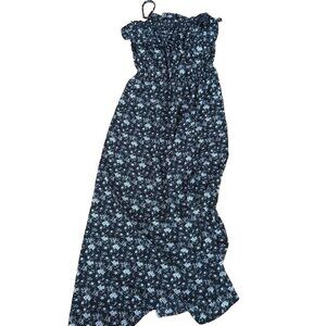 Blush BJ Spaghetti Strap Sleeveless Ditsy Midi Dress BlackWhite Floral M A000542
